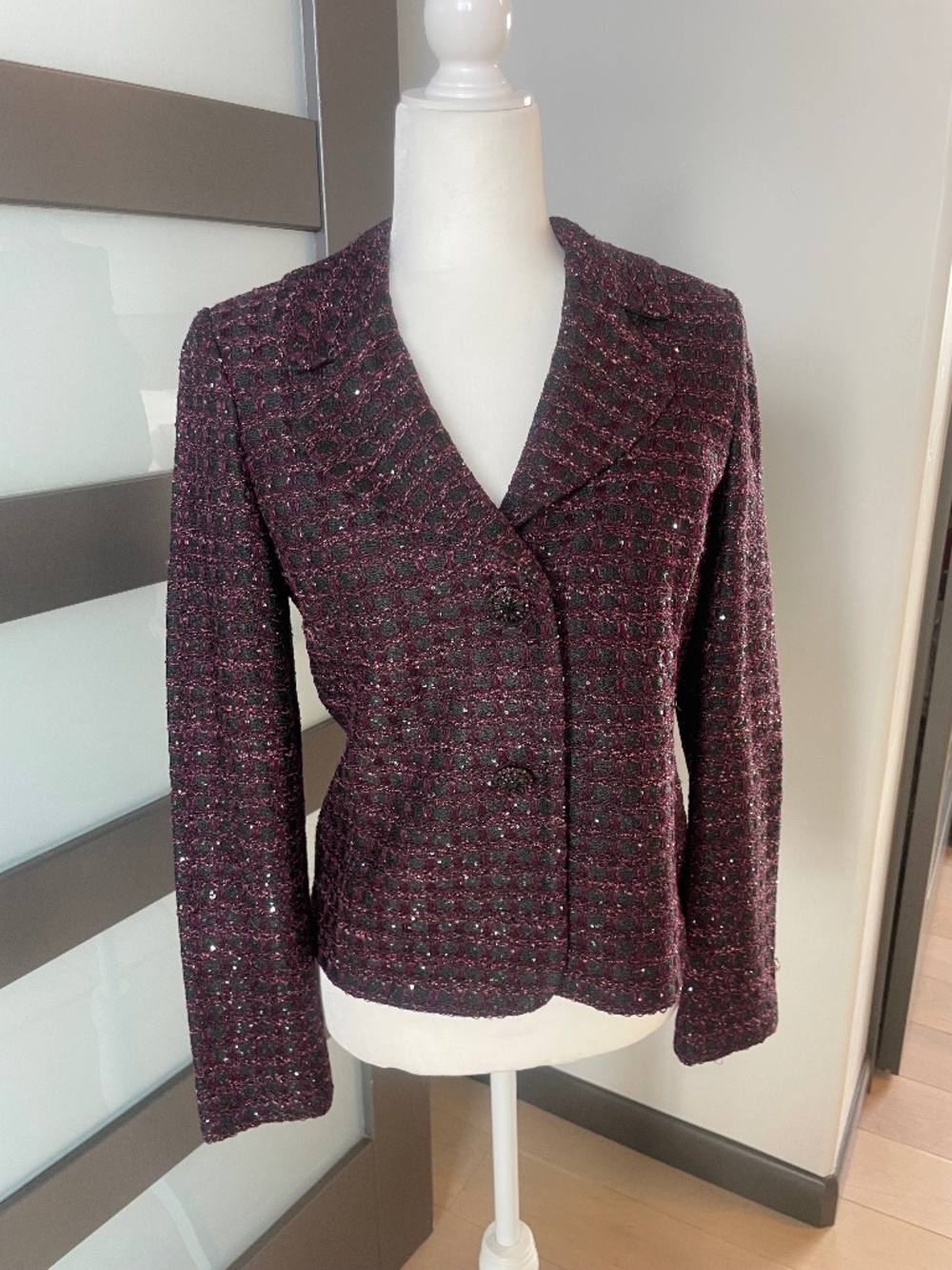 St. John Collection Bouclé Knit Sequined Blazer